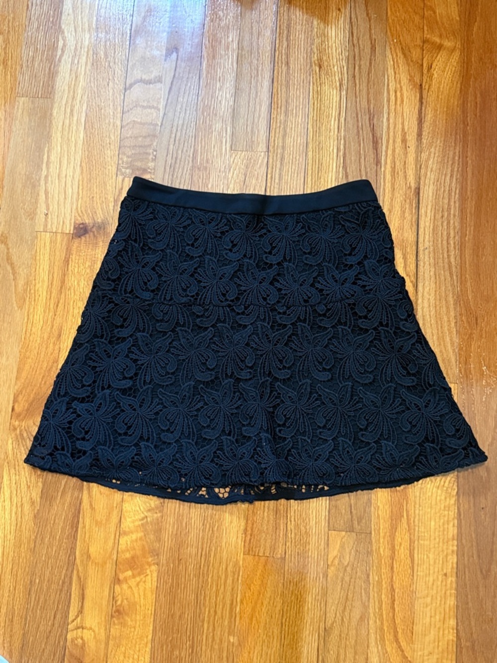 LOFT Black Lace A-Line Skirt